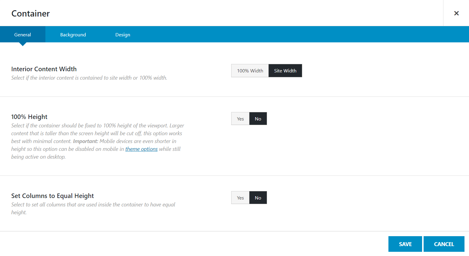 Inner Content Width Fusion Builder